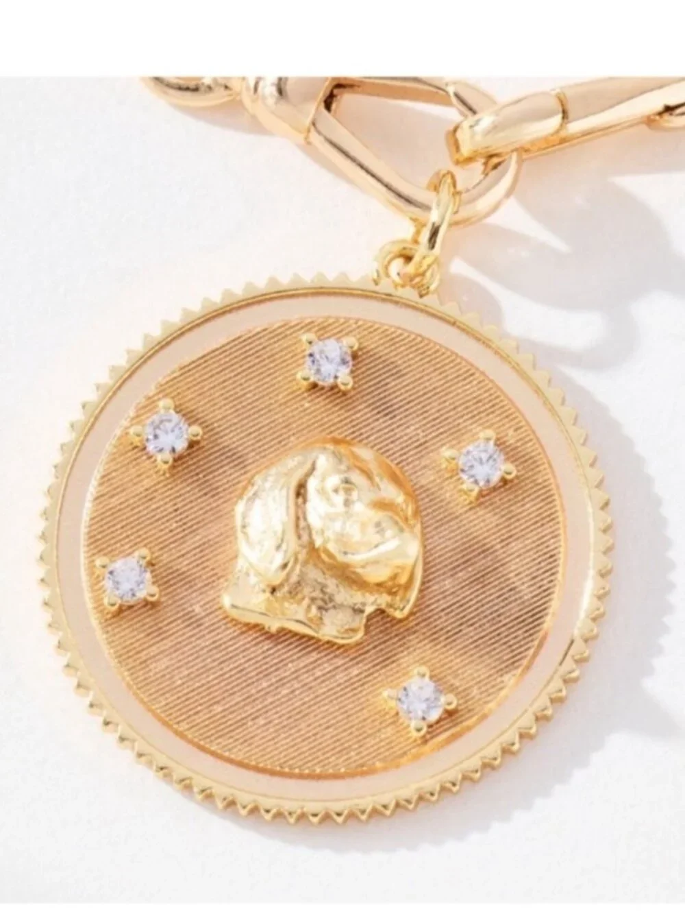 New! Anthropologie 14K Gold Plated Dachshund Dog Charm Necklace NWT
